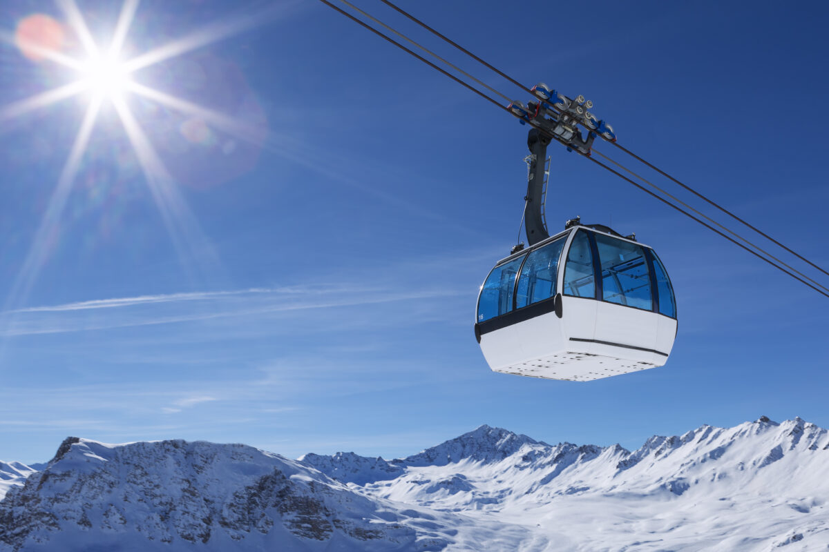 Cable car in a mountain area